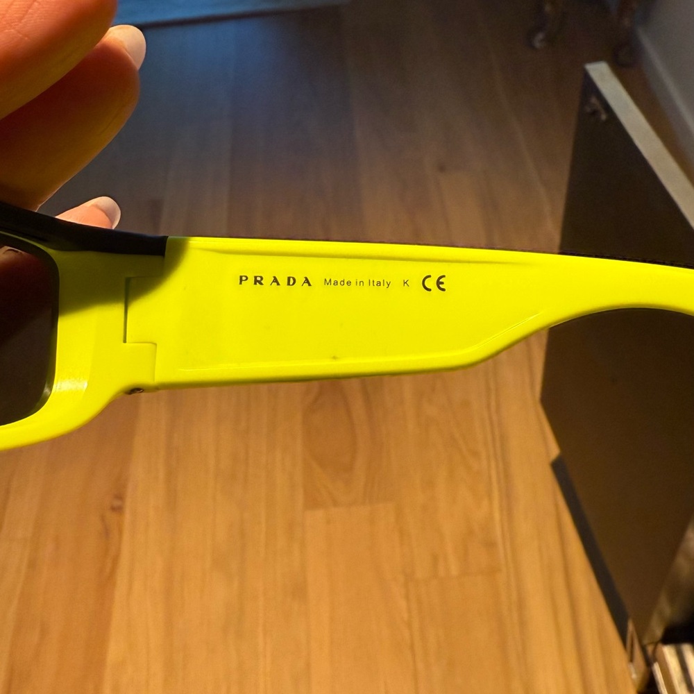 Prada Neon Green Rectangular Sunglasses - image 3